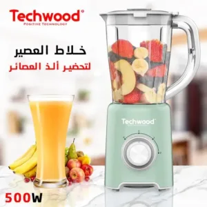 خلاط بسرعتين مع وظيفة النبض سعة 1.5 لتر بقدرة 500 واط من Techwood TBL-782: الأداء والقوة في جهاز واحد